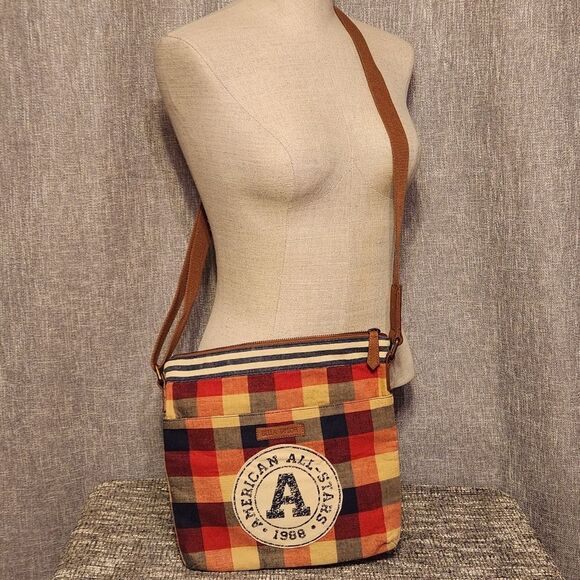 Bella Taylor All Stars Cross Body Shoulder Purse Fabric Patchwork - Picture 2 of 15